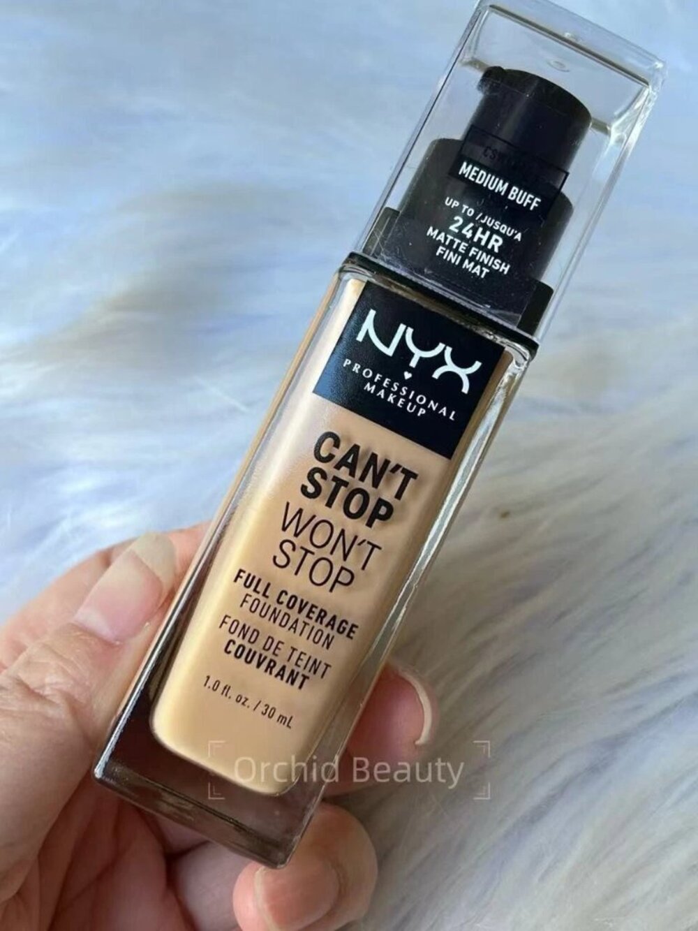 New NYX 24H Full Coverage Matte Foundation~Medium Buff~Full size 30 ml/1 oz